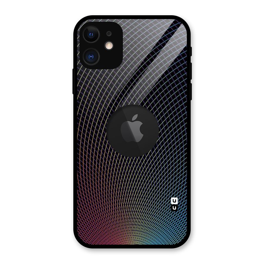 Check Swirls Glass Back Case for iPhone 11 Logo Cut