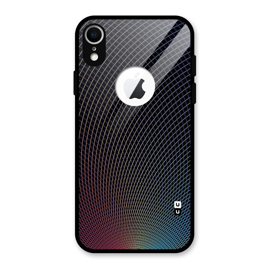 Check Swirls Glass Back Case for iPhone XR Logo Cut