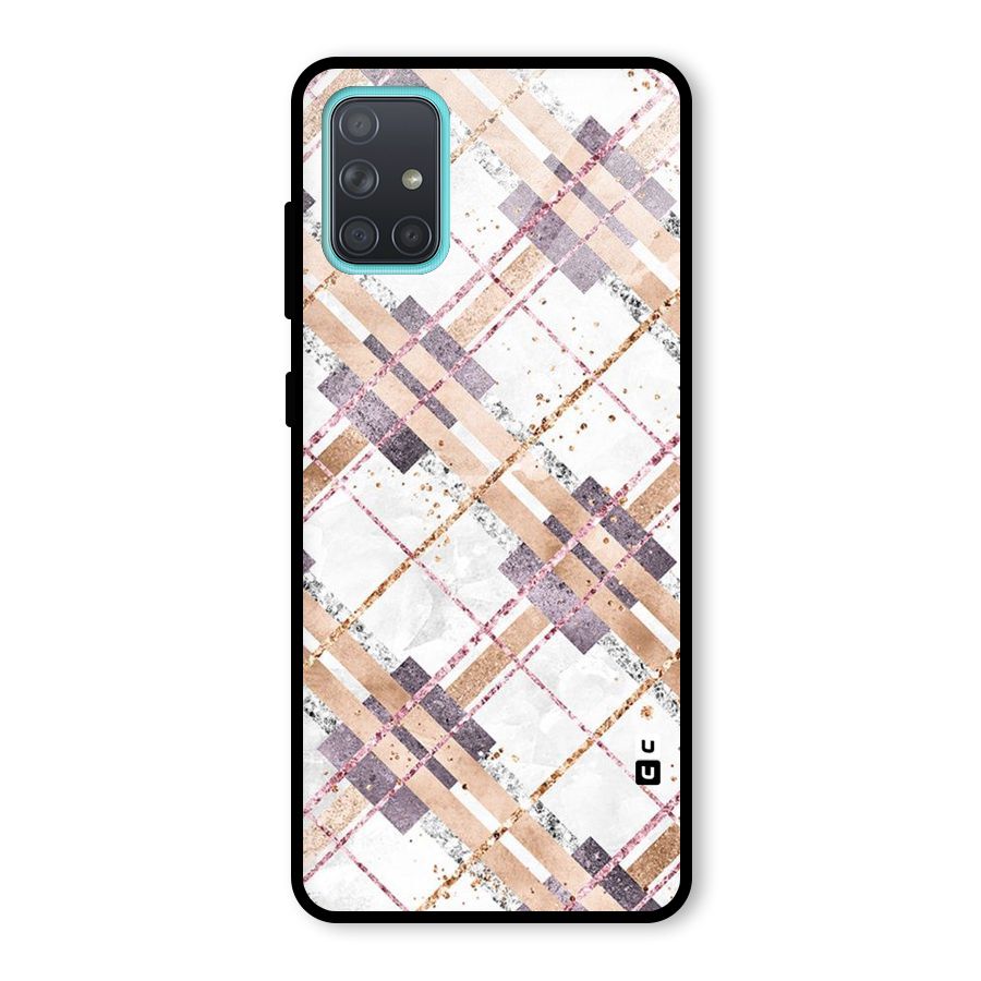 Check Trouble Glass Back Case for Galaxy A71