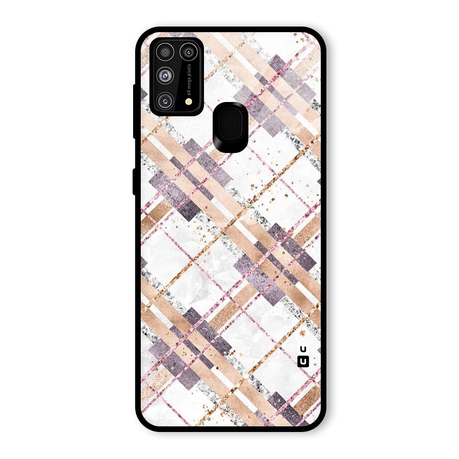 Check Trouble Glass Back Case for Galaxy F41