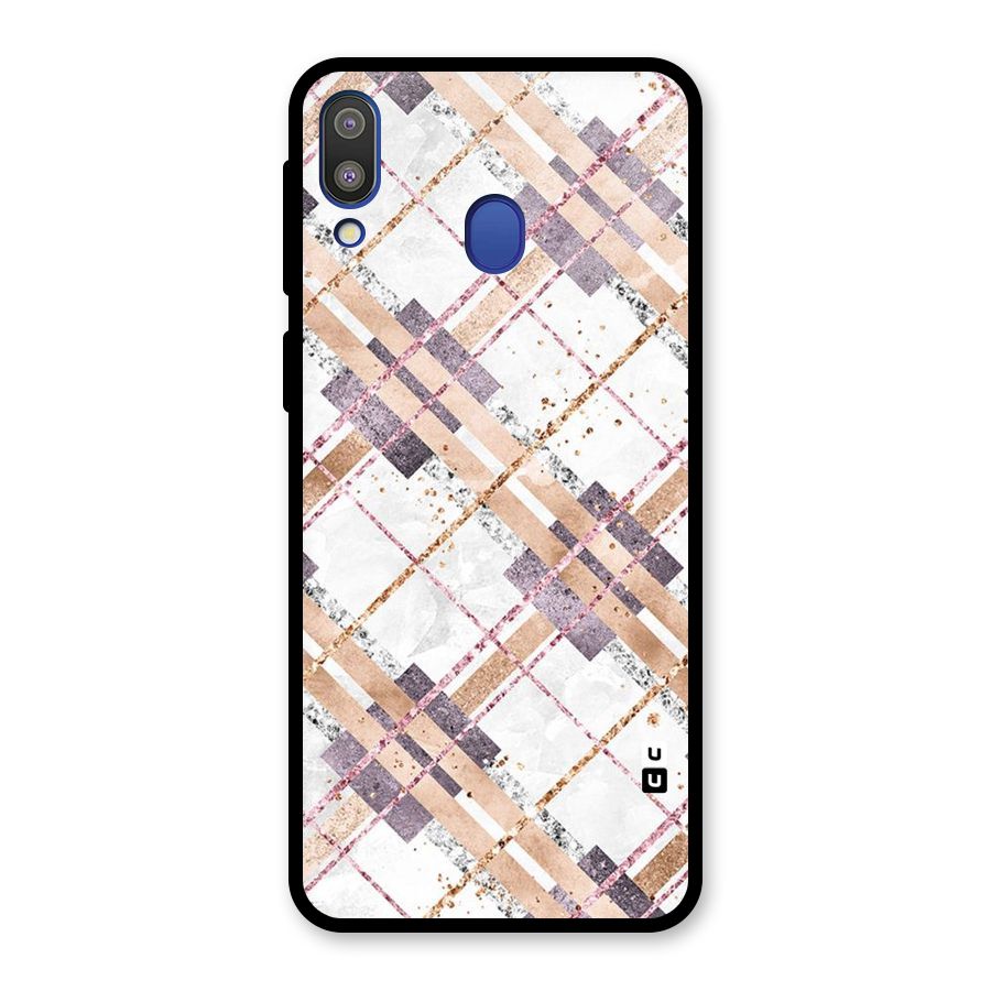 Check Trouble Glass Back Case for Galaxy M20