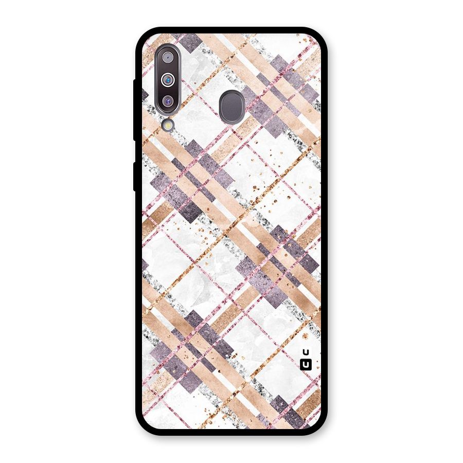 Check Trouble Glass Back Case for Galaxy M30