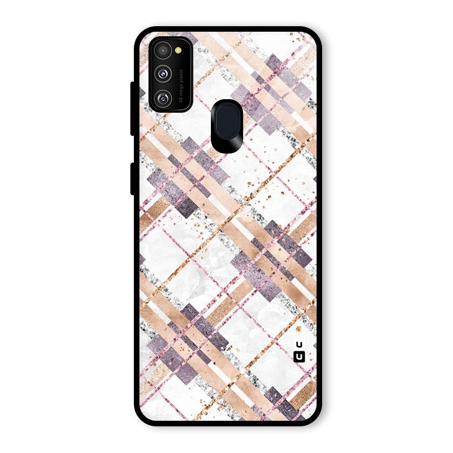 Check Trouble Glass Back Case for Galaxy M30s