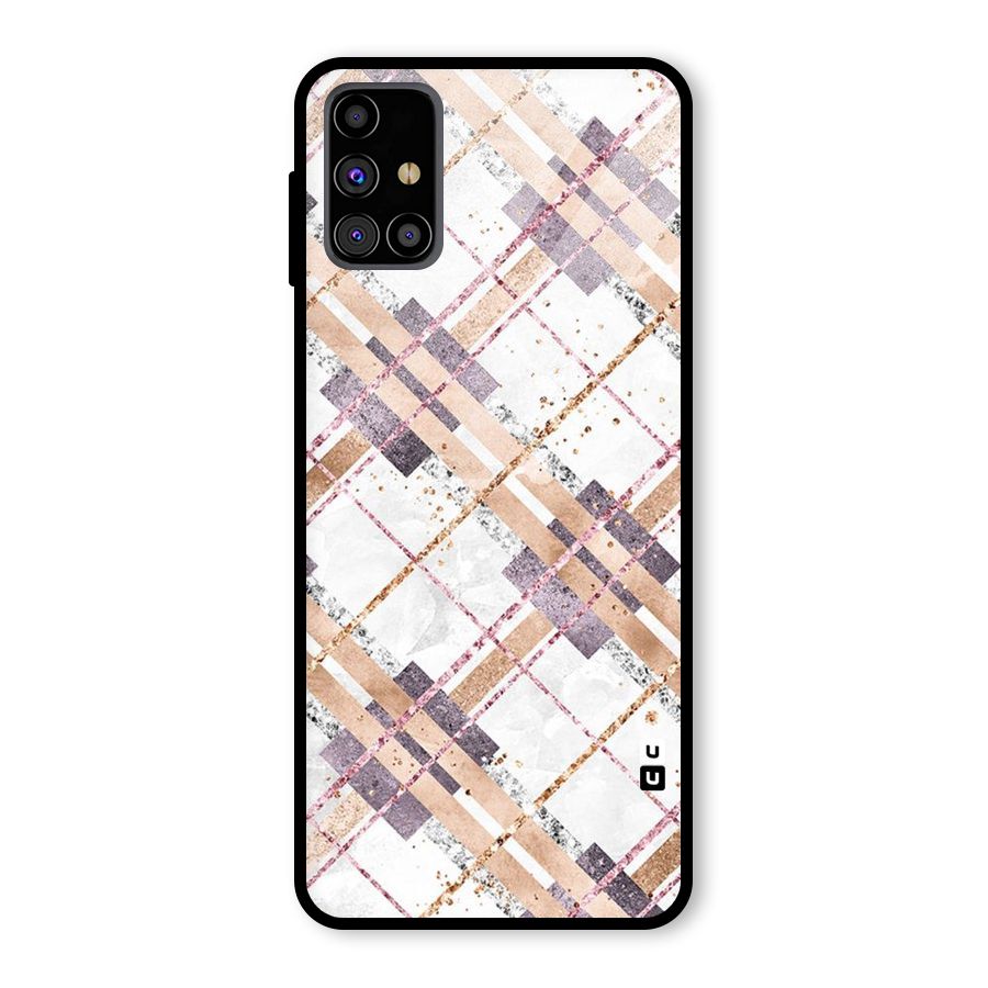 Check Trouble Glass Back Case for Galaxy M31s