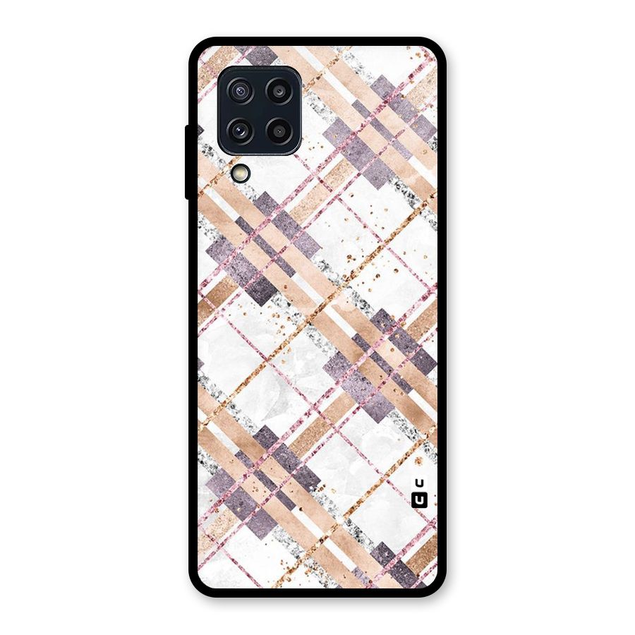 Check Trouble Glass Back Case for Galaxy M32