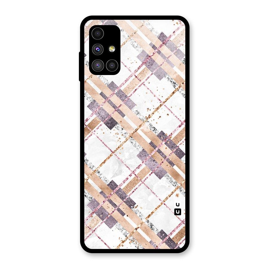 Check Trouble Glass Back Case for Galaxy M51