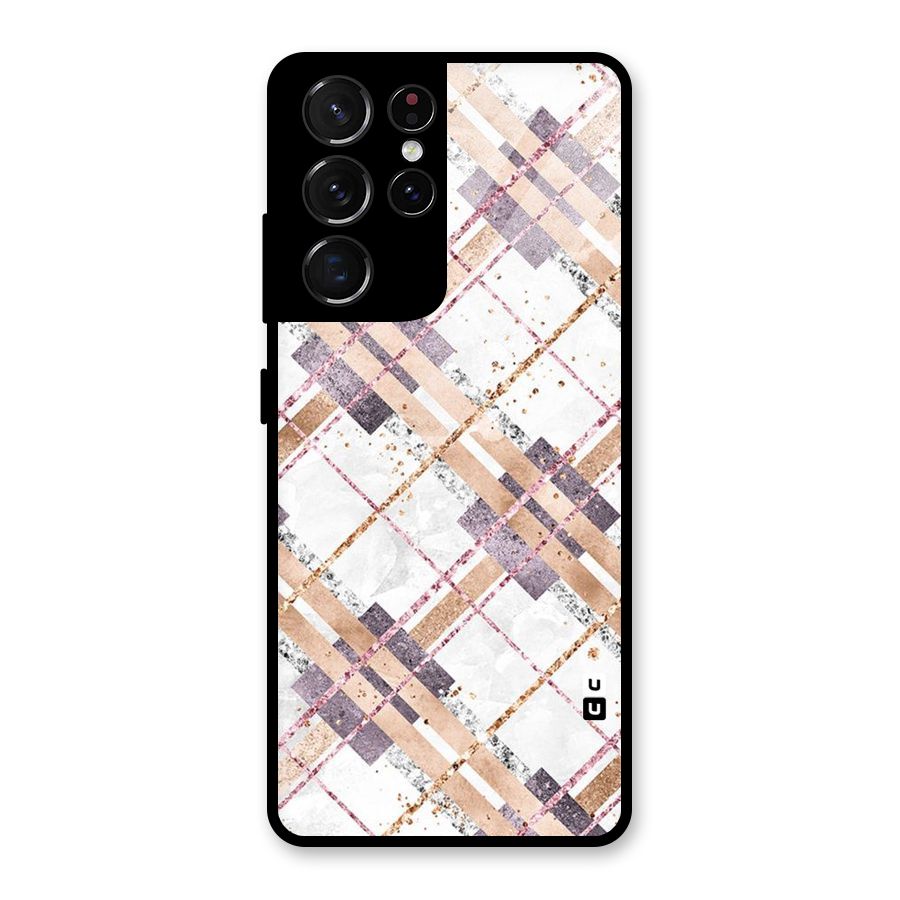 Check Trouble Glass Back Case for Galaxy S21 Ultra 5G