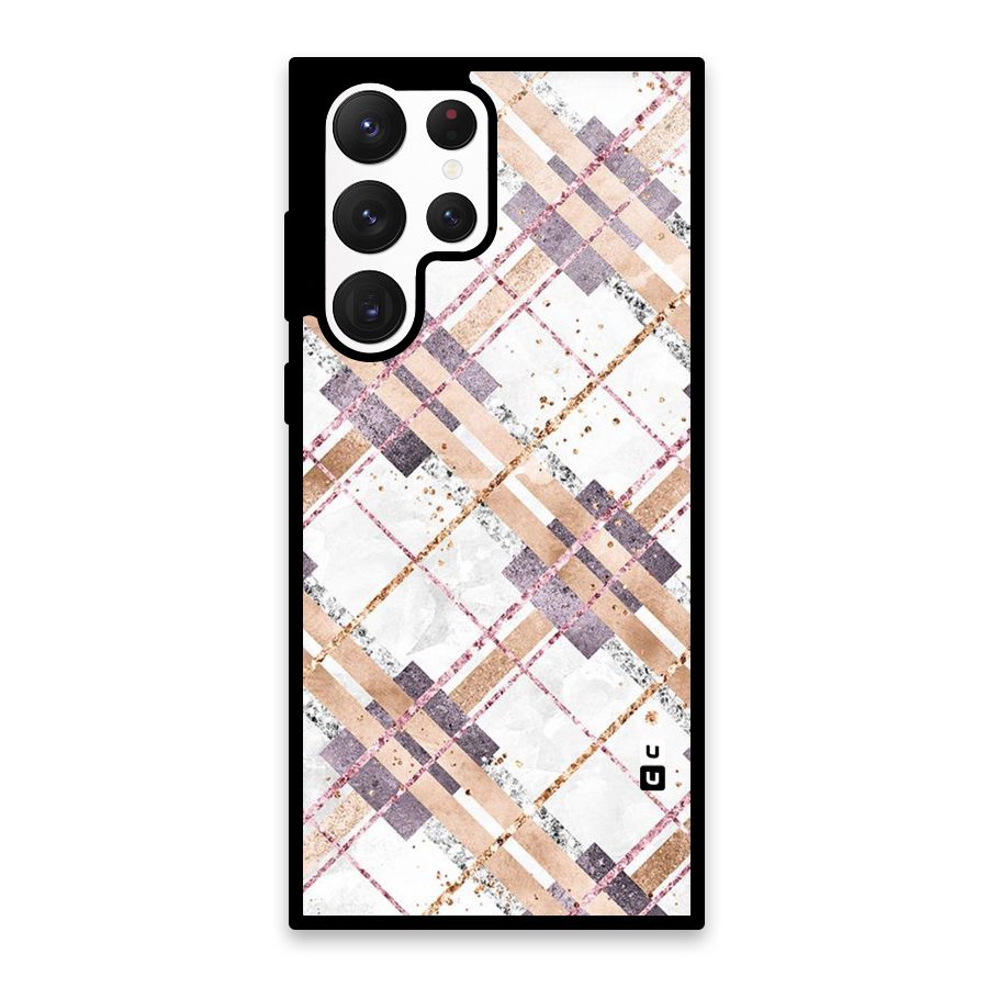 Check Trouble Glass Back Case for Galaxy S22 Ultra 5G