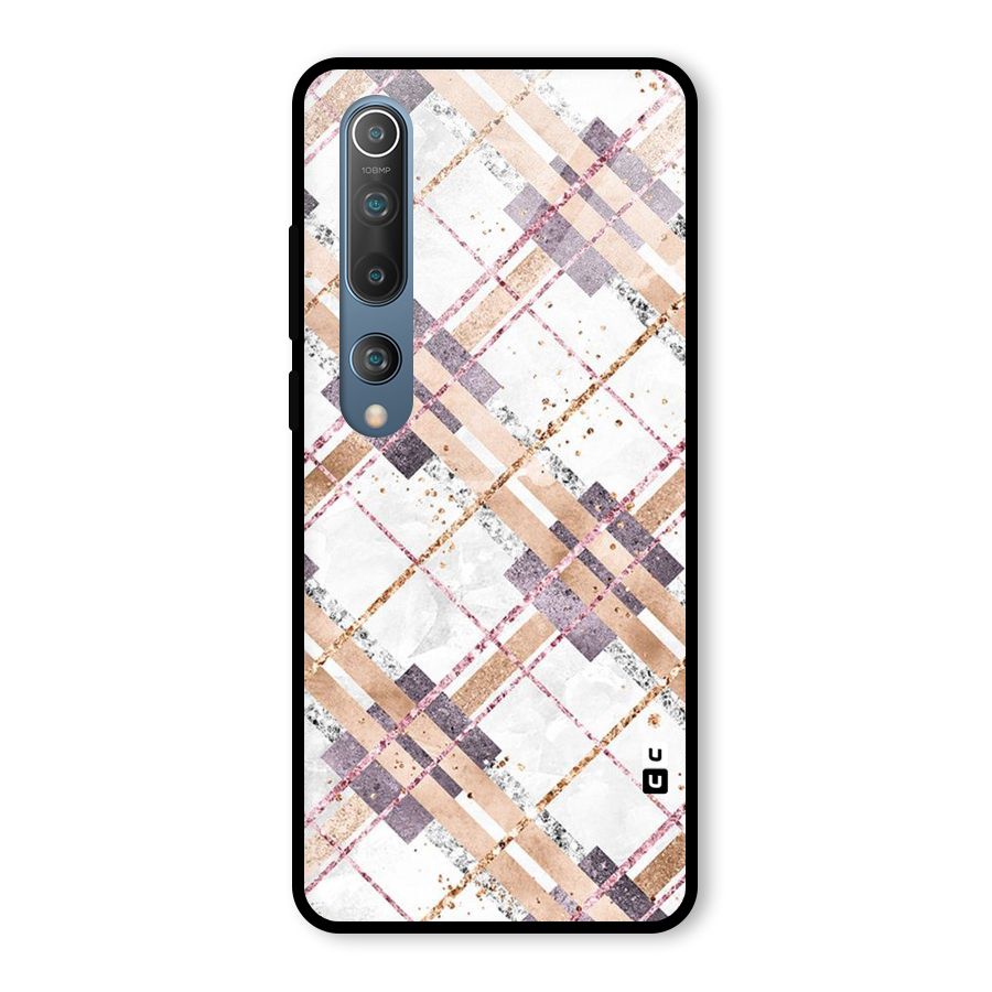 Check Trouble Glass Back Case for Mi 10