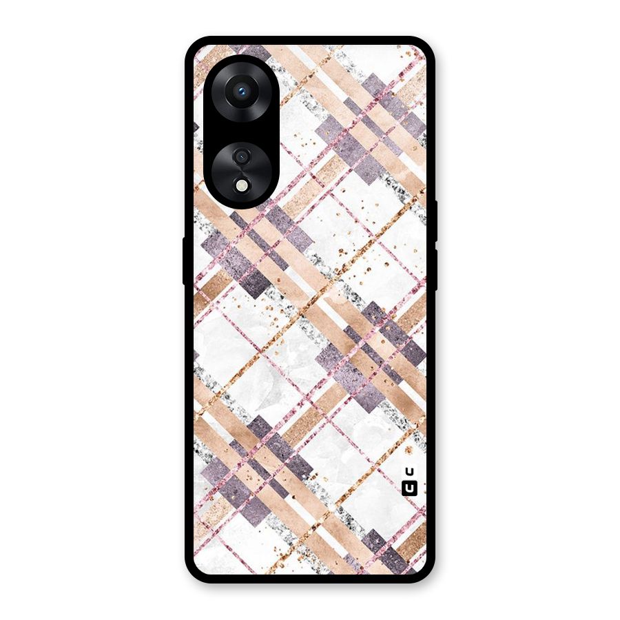 Check Trouble Glass Back Case for Oppo A78