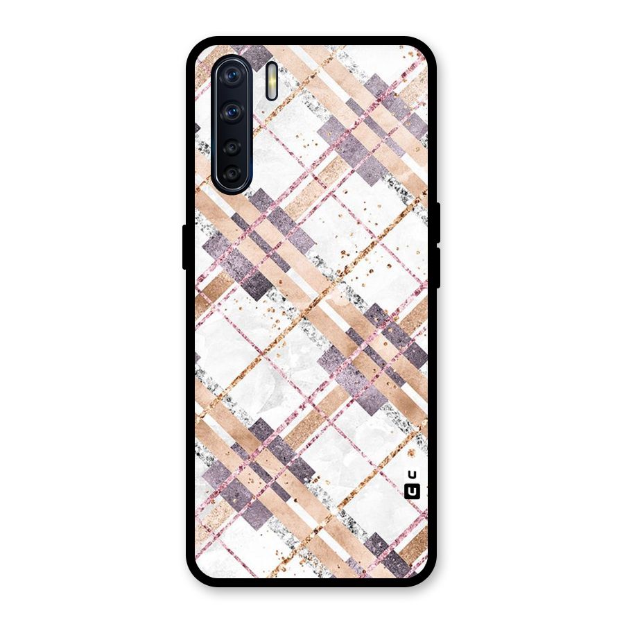 Check Trouble Glass Back Case for Oppo F15