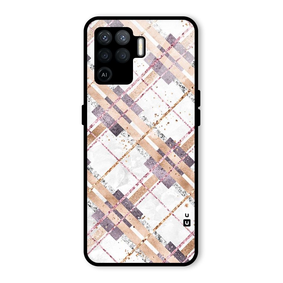 Check Trouble Glass Back Case for Oppo F19 Pro