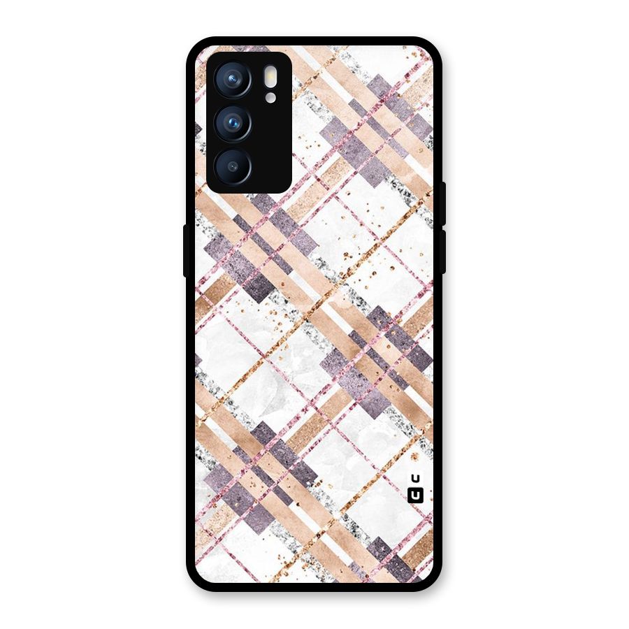 Check Trouble Glass Back Case for Oppo Reno6 5G