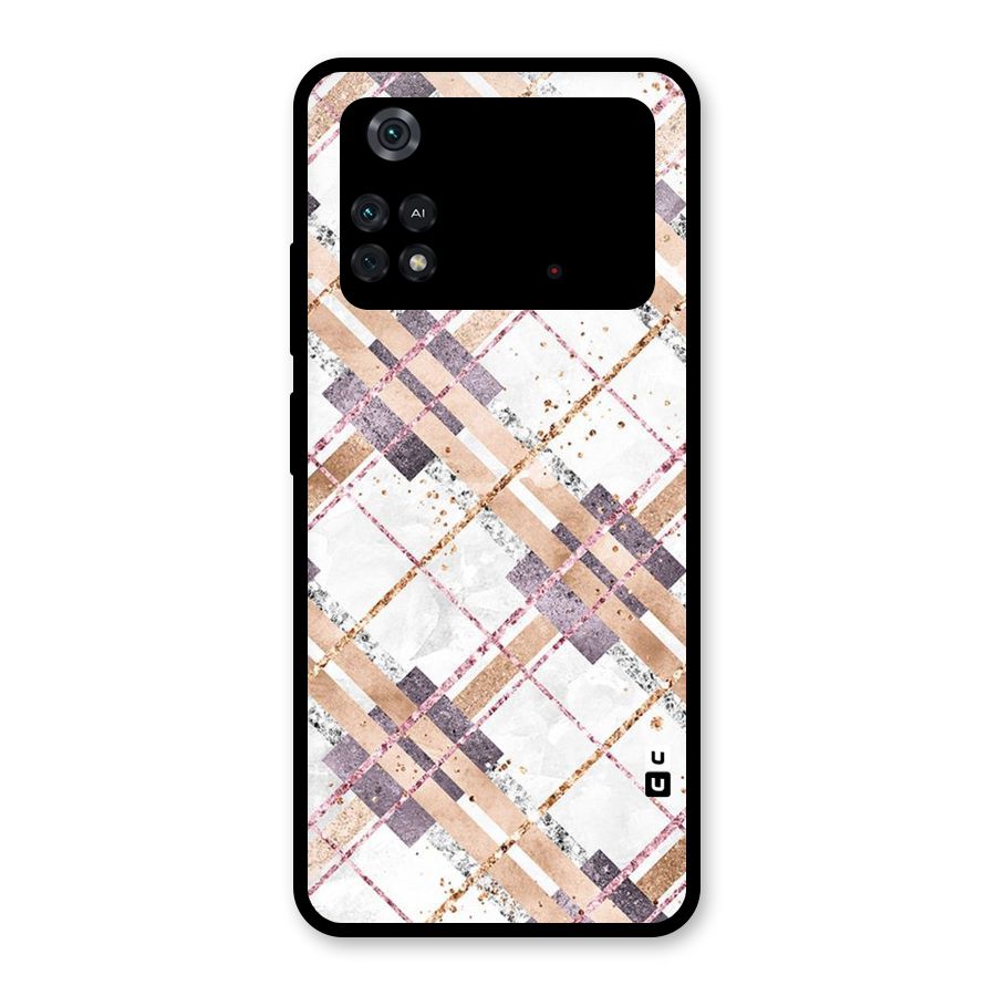 Check Trouble Glass Back Case for Poco M4 Pro 4G