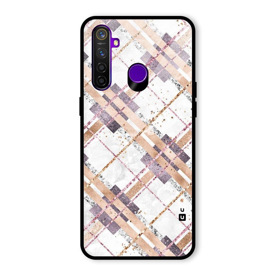 Check Trouble Glass Back Case for Realme 5 Pro