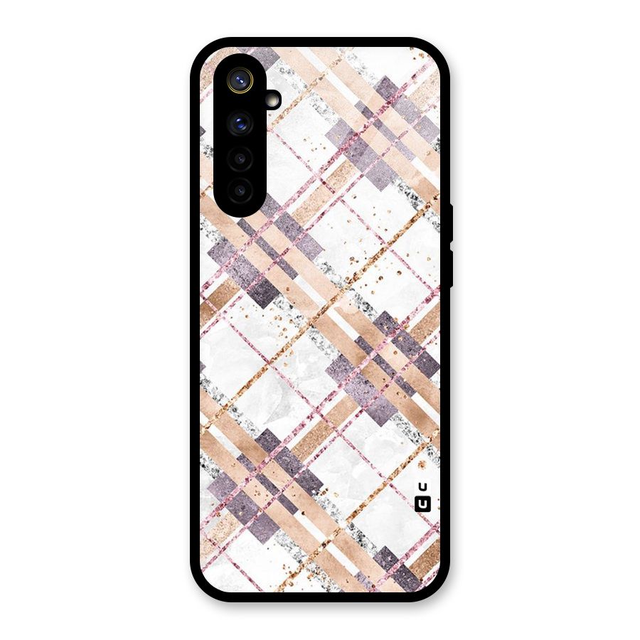 Check Trouble Glass Back Case for Realme 6i