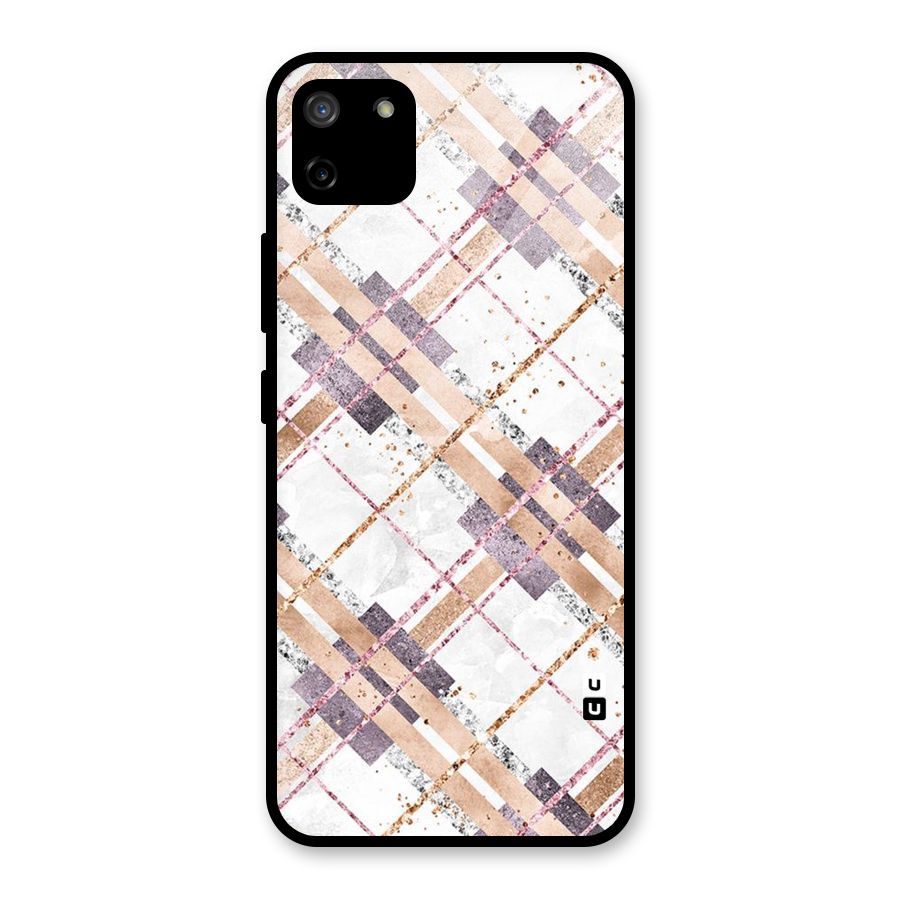 Check Trouble Glass Back Case for Realme C11