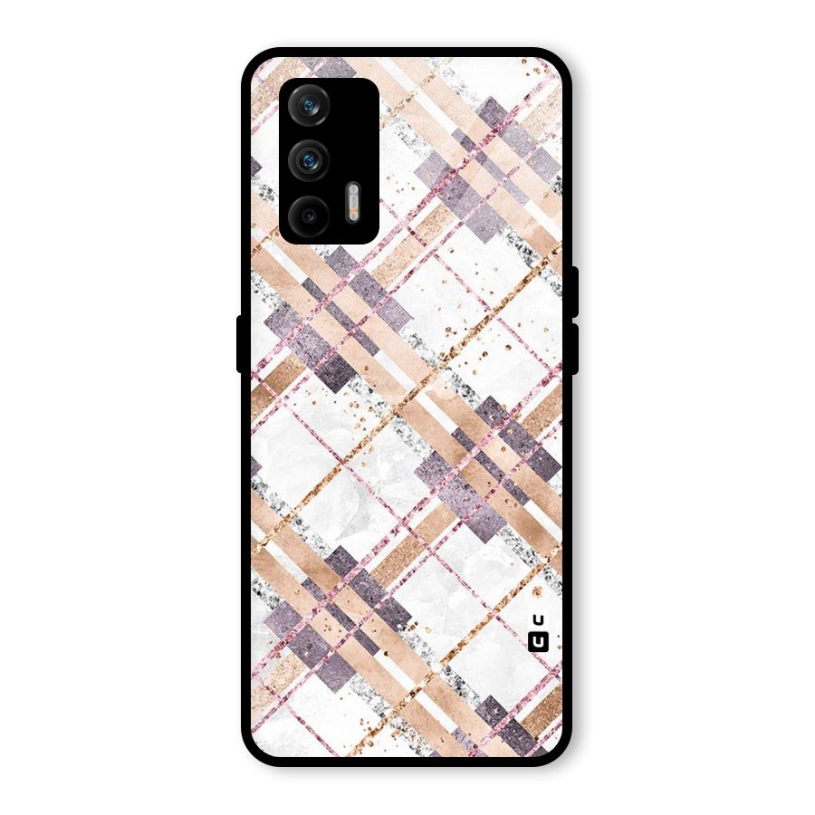 Check Trouble Glass Back Case for Realme GT 5G