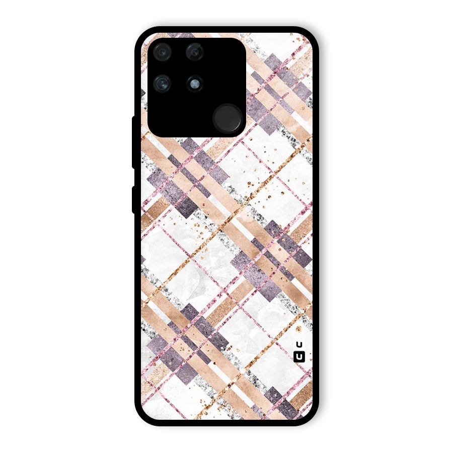 Check Trouble Glass Back Case for Realme Narzo 50A