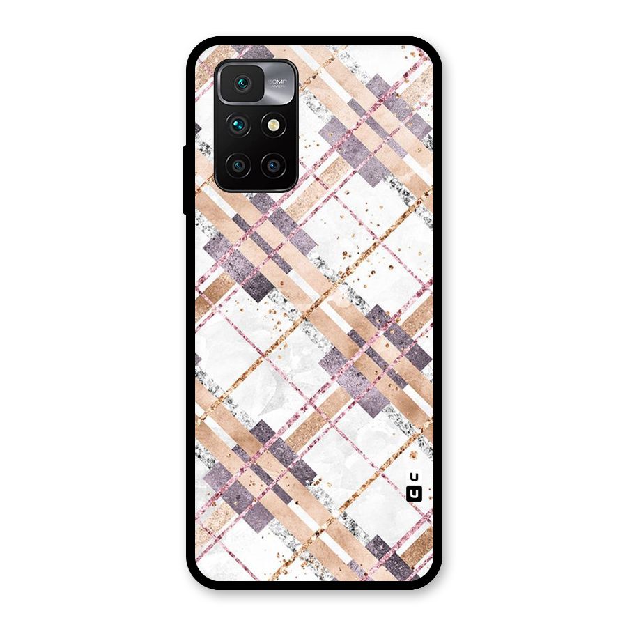 Check Trouble Glass Back Case for Redmi 10 Prime