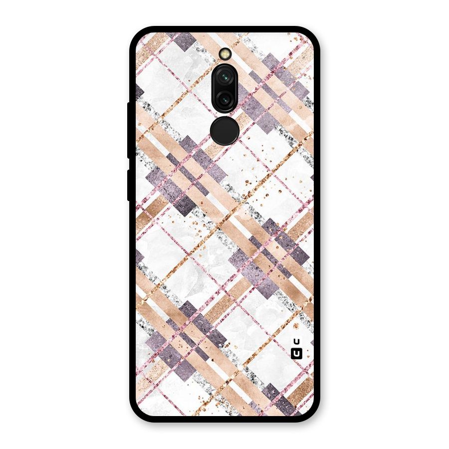 Check Trouble Glass Back Case for Redmi 8