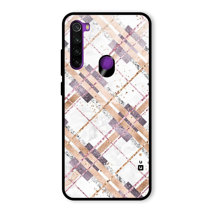 Check Trouble Glass Back Case for Redmi Note 8