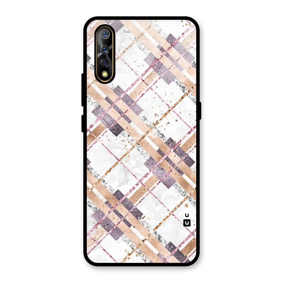 Check Trouble Glass Back Case for Vivo S1