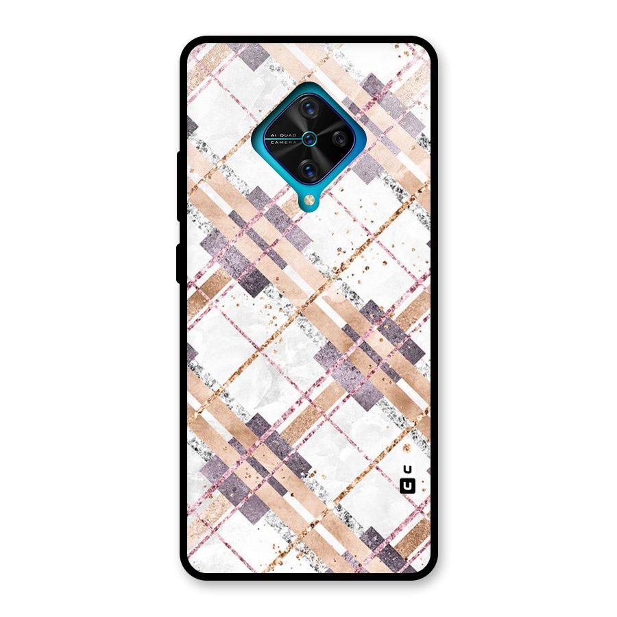 Check Trouble Glass Back Case for Vivo S1 Pro