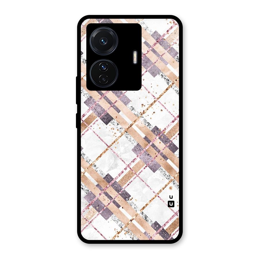 Check Trouble Glass Back Case for Vivo T1 Pro