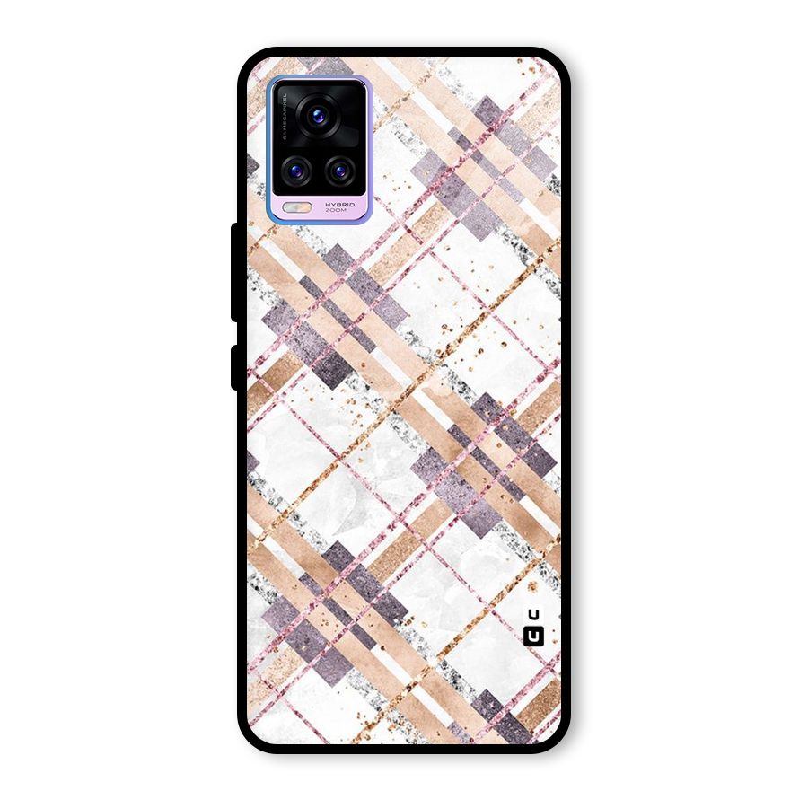 Check Trouble Glass Back Case for Vivo V20 Pro