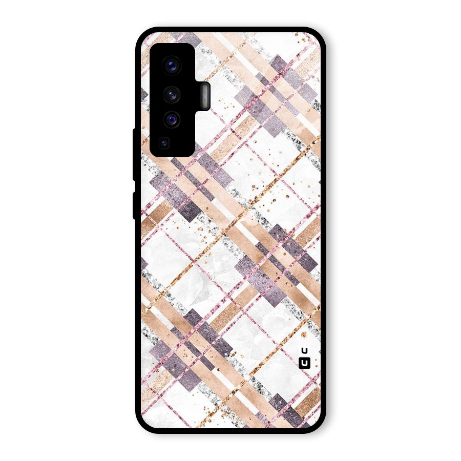 Check Trouble Glass Back Case for Vivo X50