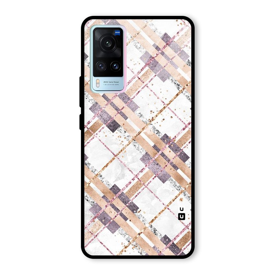 Check Trouble Glass Back Case for Vivo X60