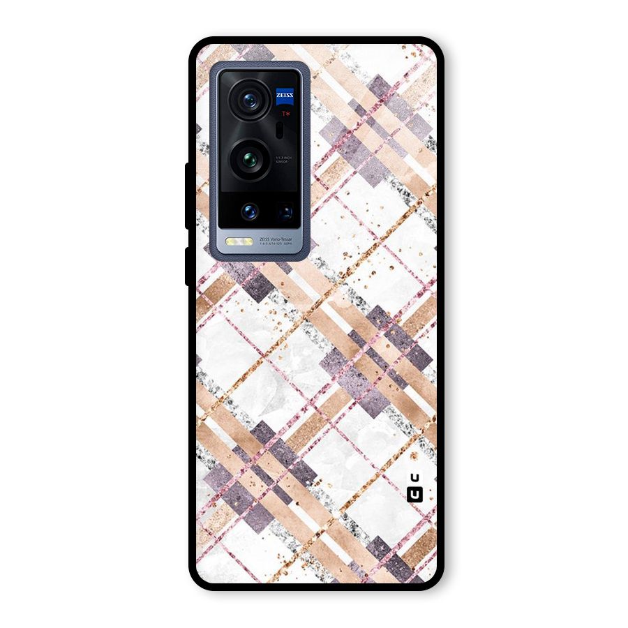 Check Trouble Glass Back Case for Vivo X60 Pro Plus