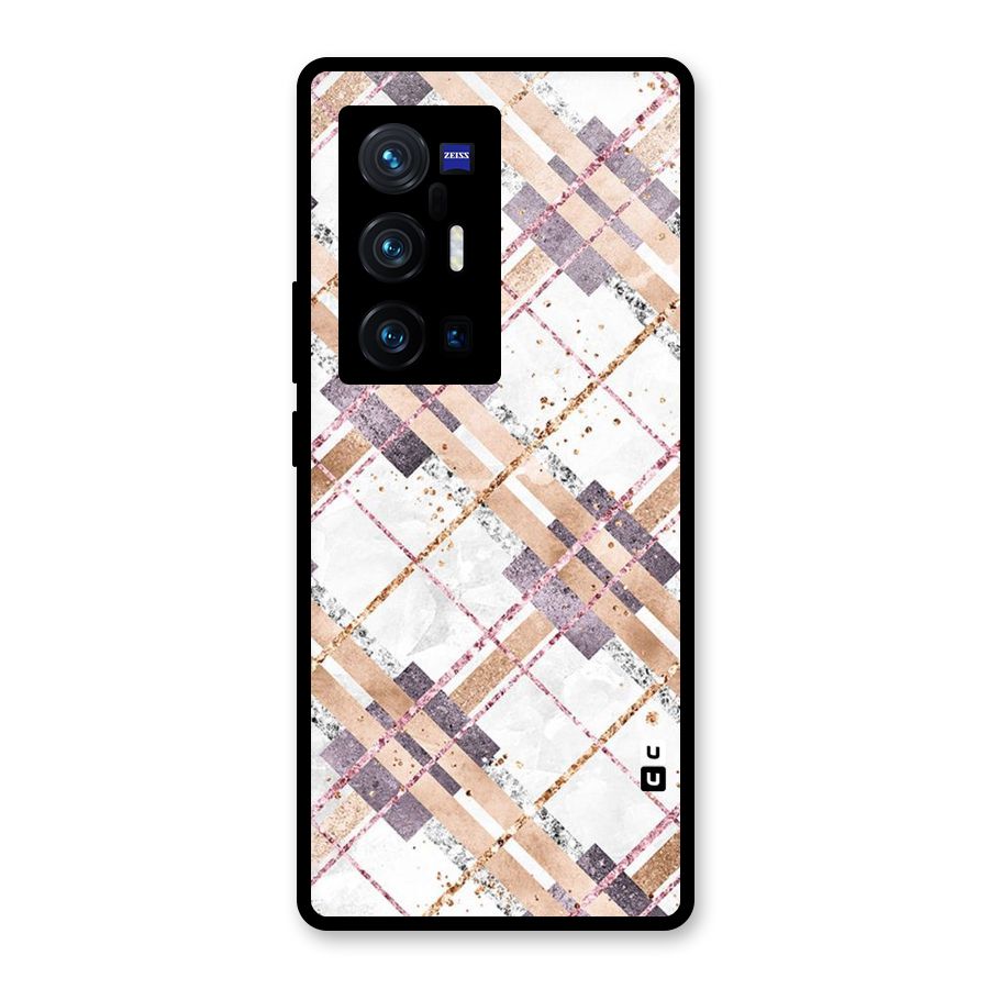 Check Trouble Glass Back Case for Vivo X70 Pro Plus