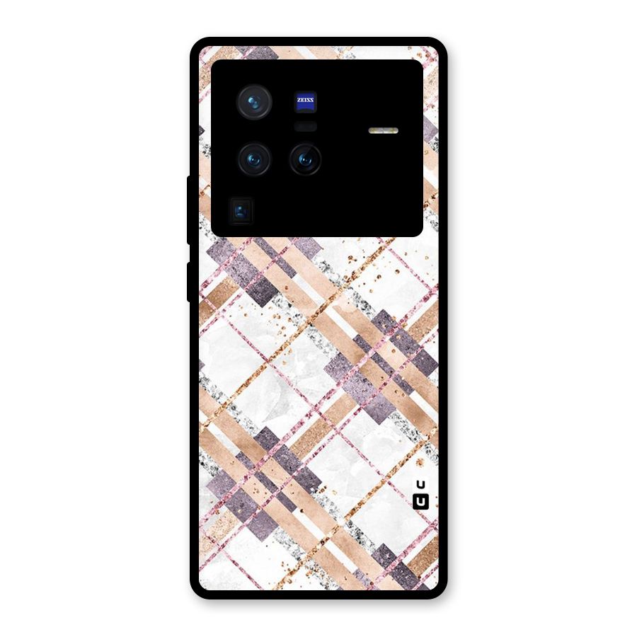 Check Trouble Glass Back Case for Vivo X80 Pro