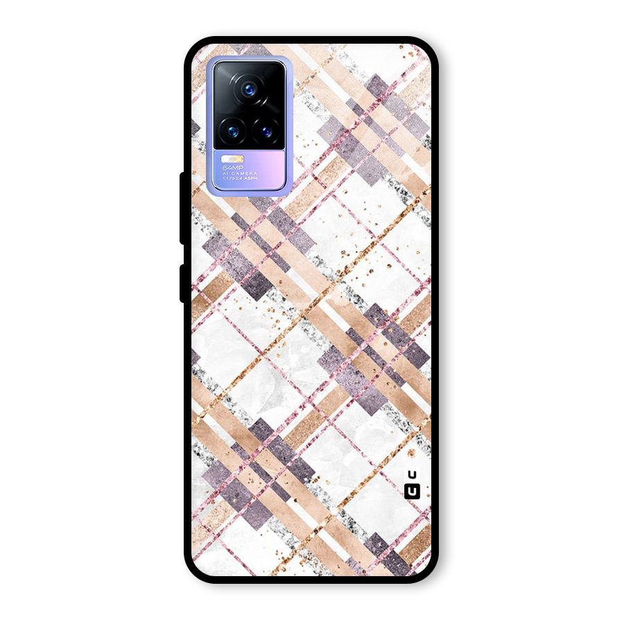 Check Trouble Glass Back Case for Vivo Y73