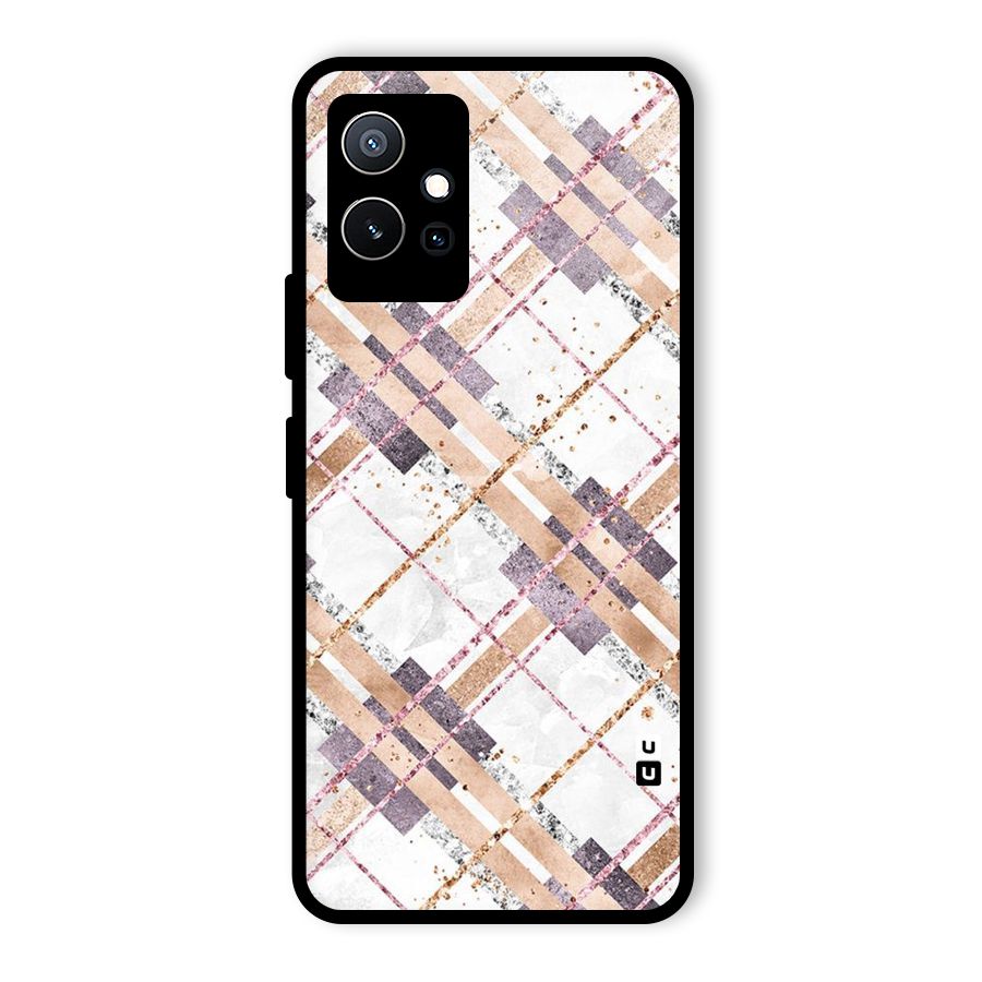 Check Trouble Glass Back Case for Vivo Y75 5G