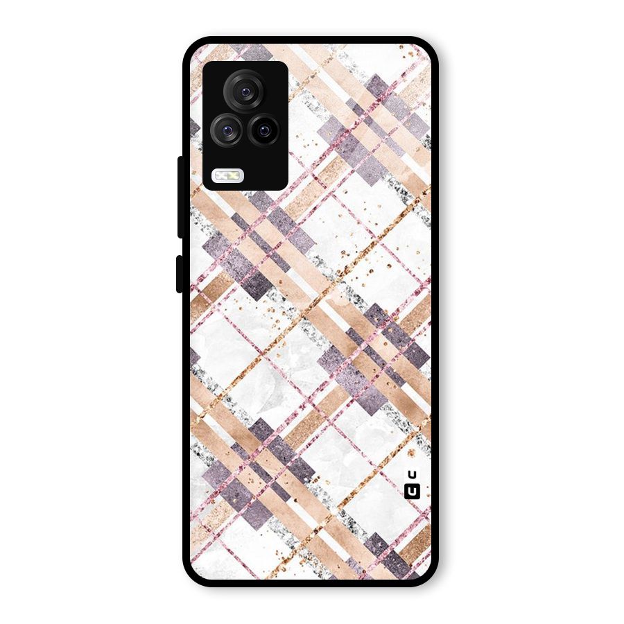 Check Trouble Glass Back Case for Vivo iQOO 7 Legend 5G