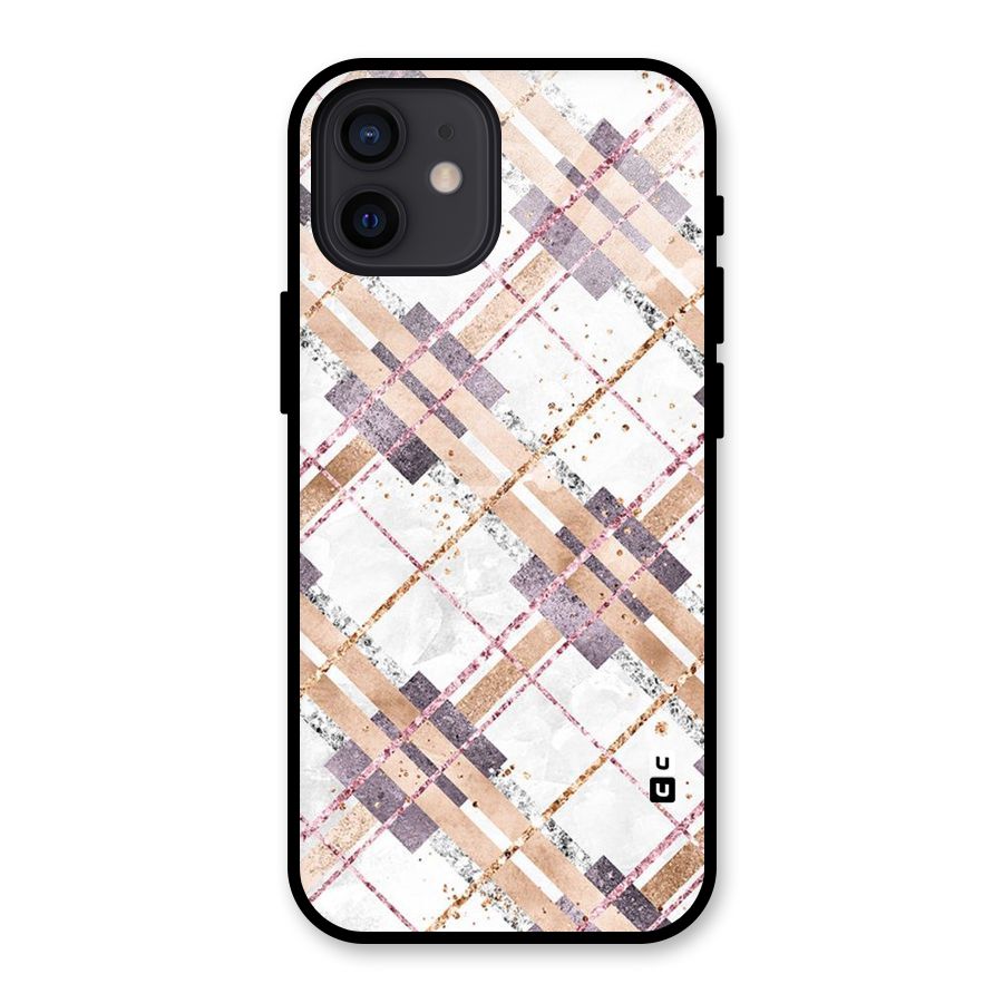 Check Trouble Glass Back Case for iPhone 12