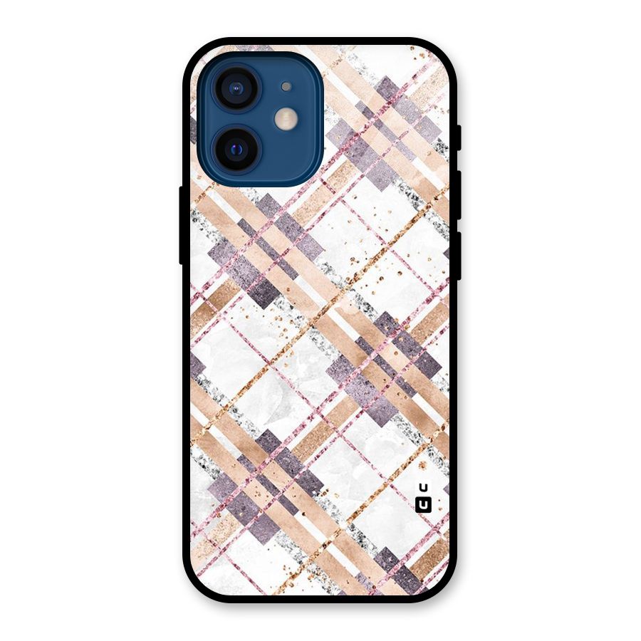 Check Trouble Glass Back Case for iPhone 12 Mini