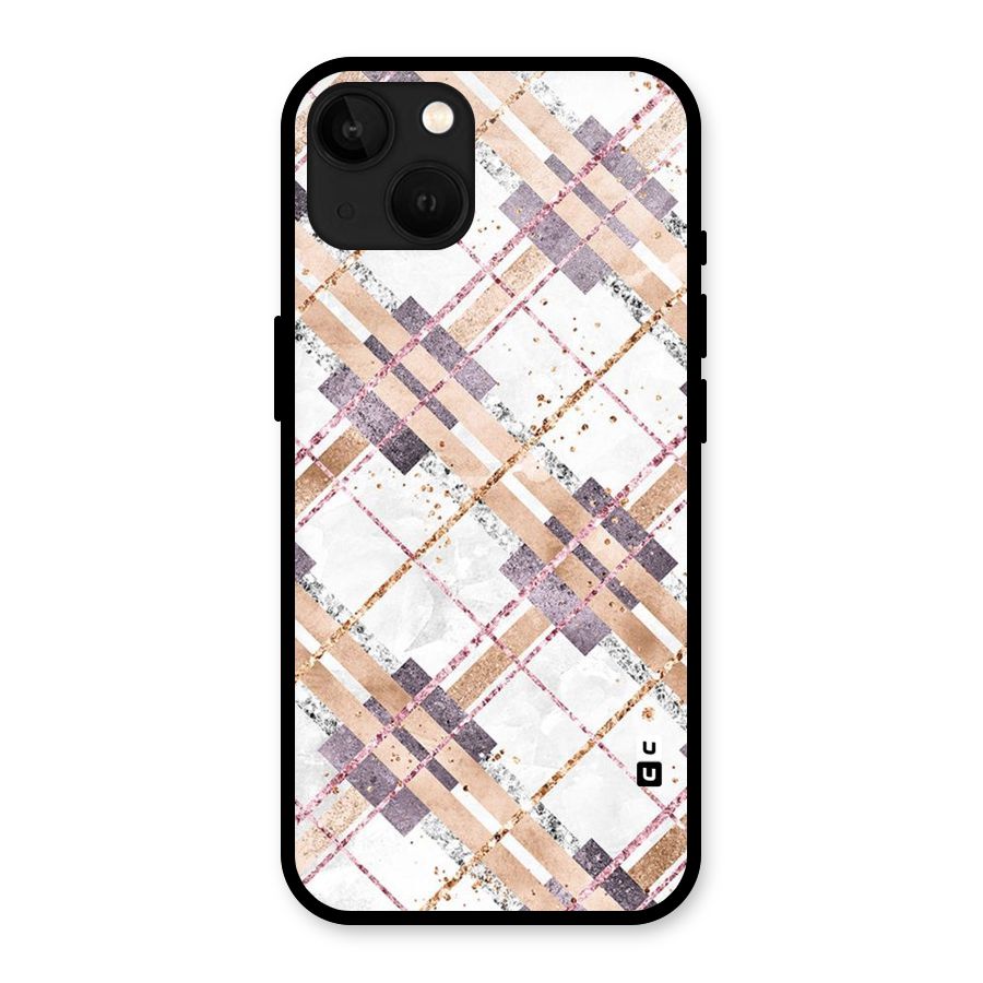 Check Trouble Glass Back Case for iPhone 13