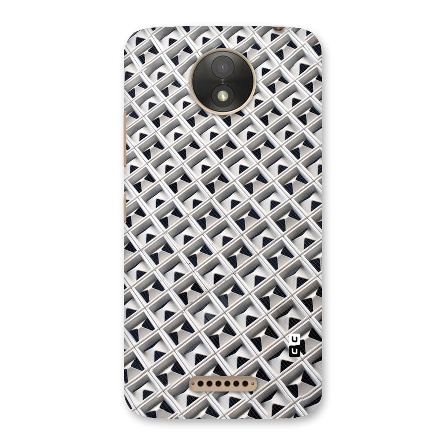 Check White Design Back Case for Moto C Plus