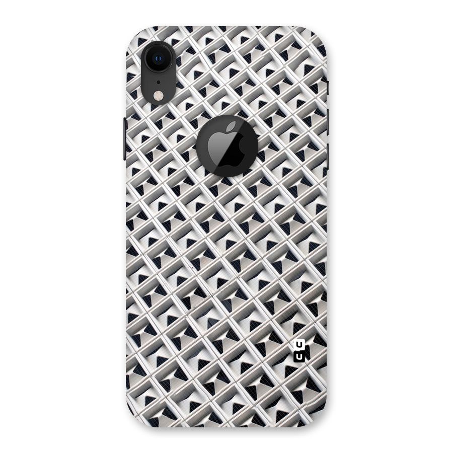 Check White Design Back Case for iPhone XR Logo Cut