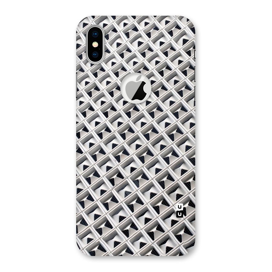 Check White Design Back Case for iPhone XS Logo Cut