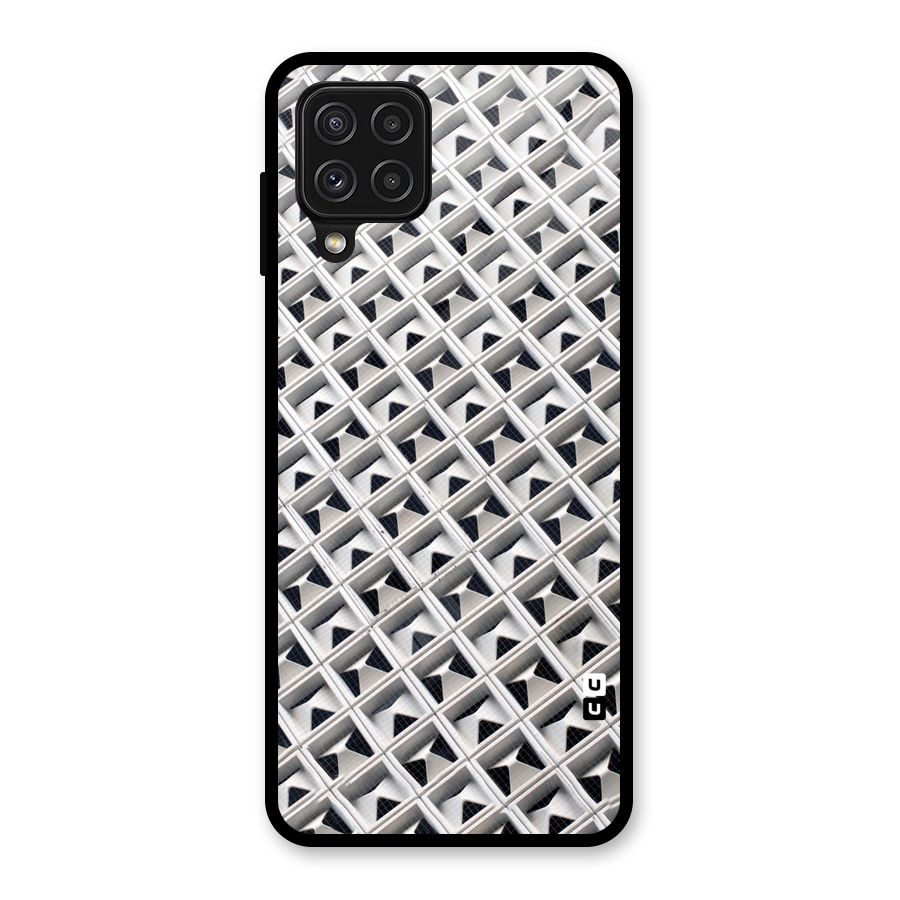Check White Design Glass Back Case for Galaxy A22 4G