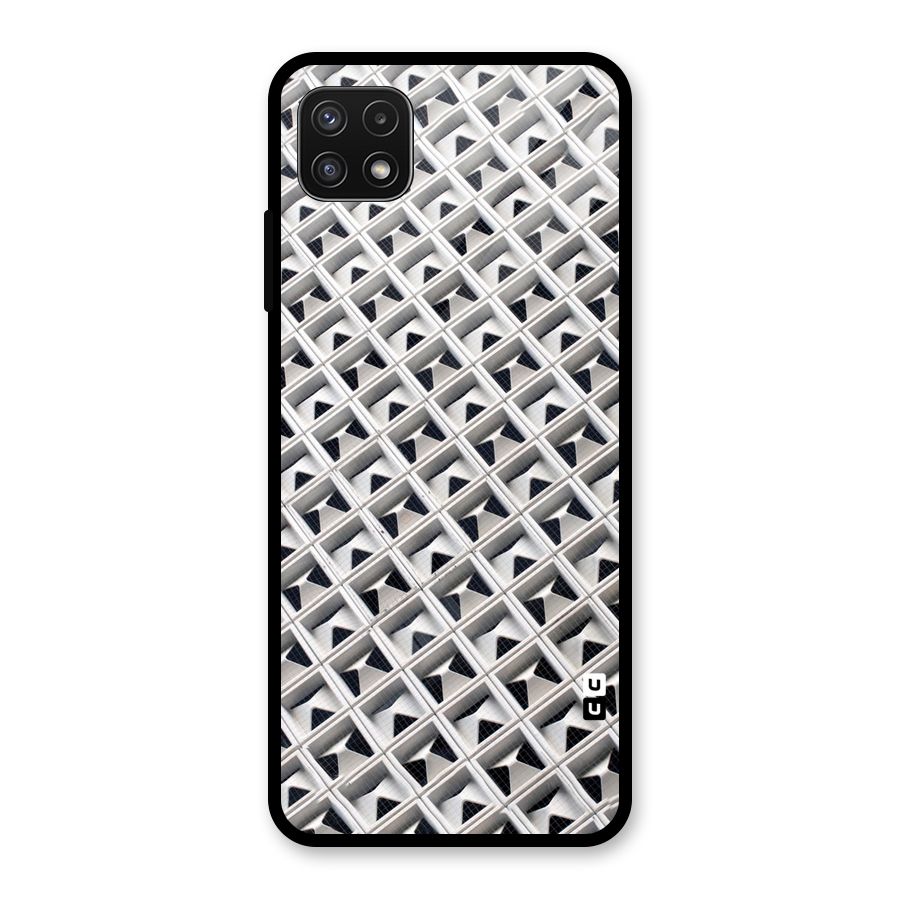 Check White Design Glass Back Case for Galaxy A22 5G