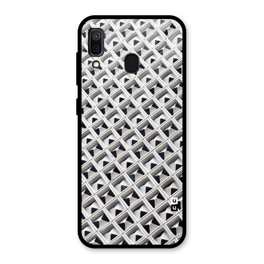 Check White Design Glass Back Case for Galaxy A30