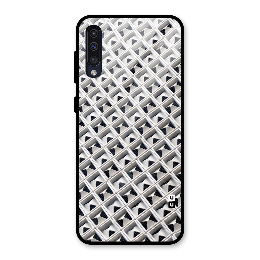 Check White Design Glass Back Case for Galaxy A50
