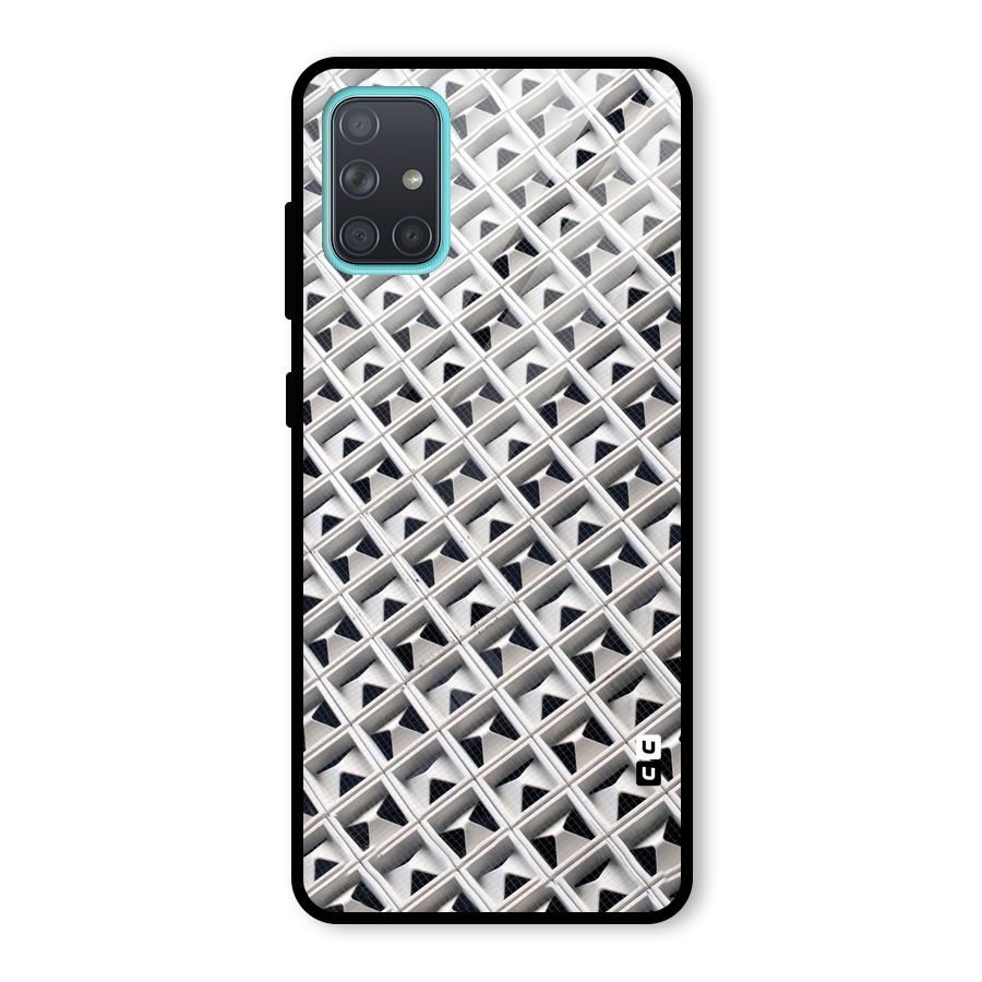 Check White Design Glass Back Case for Galaxy A71