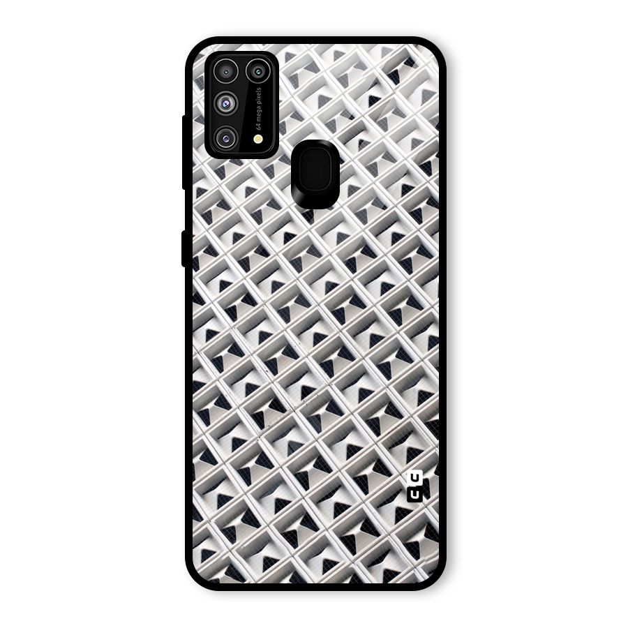 Check White Design Glass Back Case for Galaxy F41
